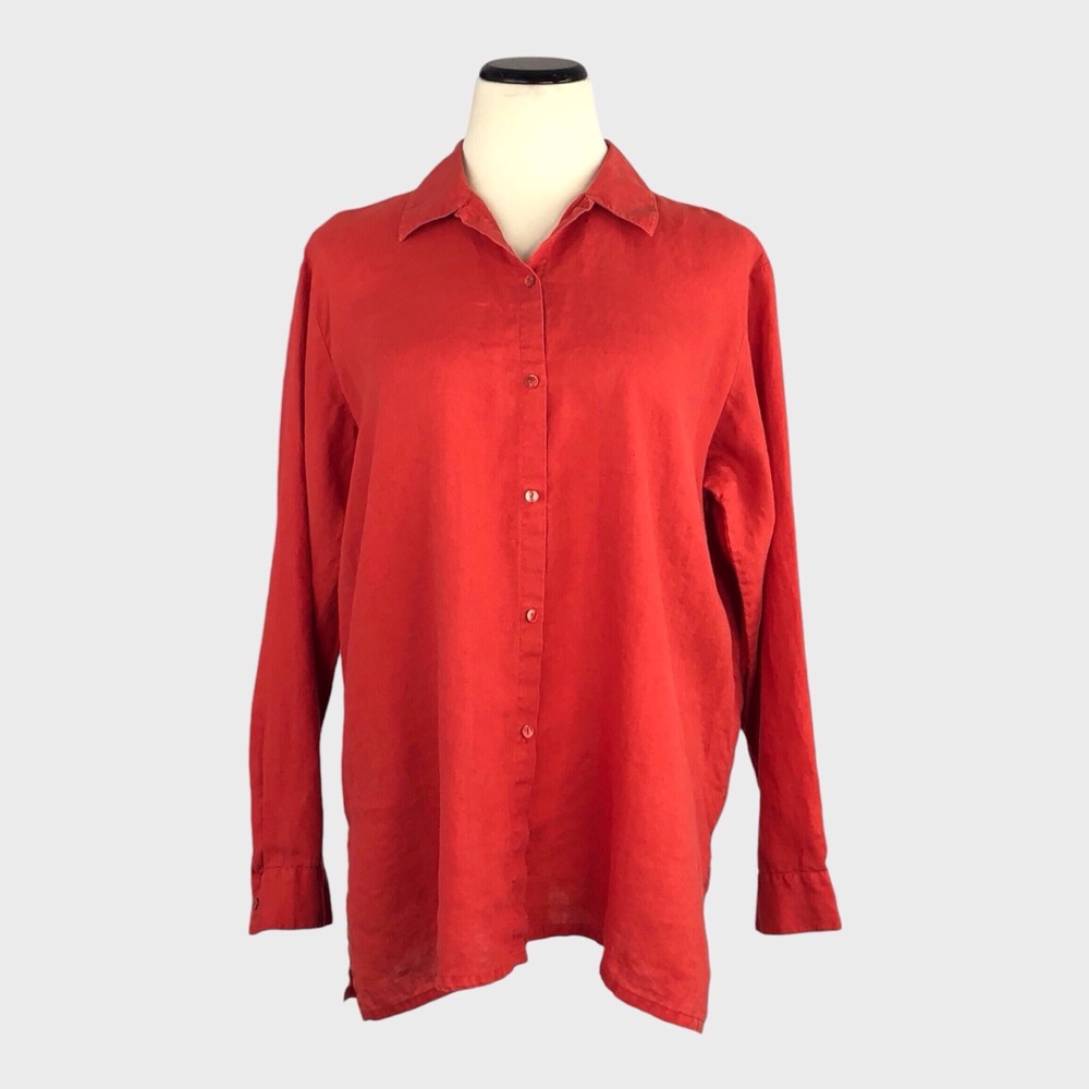Eileen Fisher Irish Linen Button Front Shirt